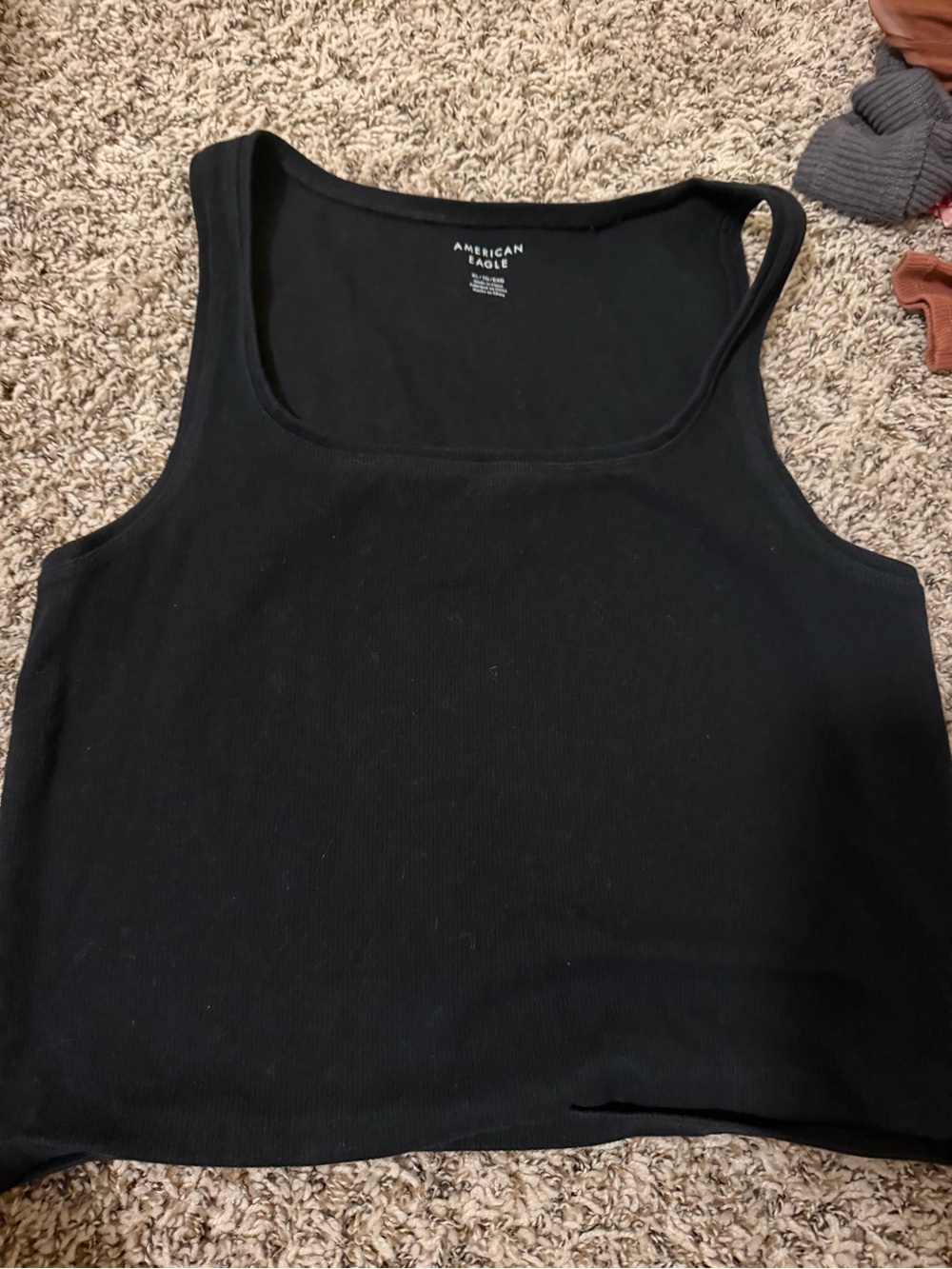 American Eagle Outfitters Black Ribbed Scoop Tank